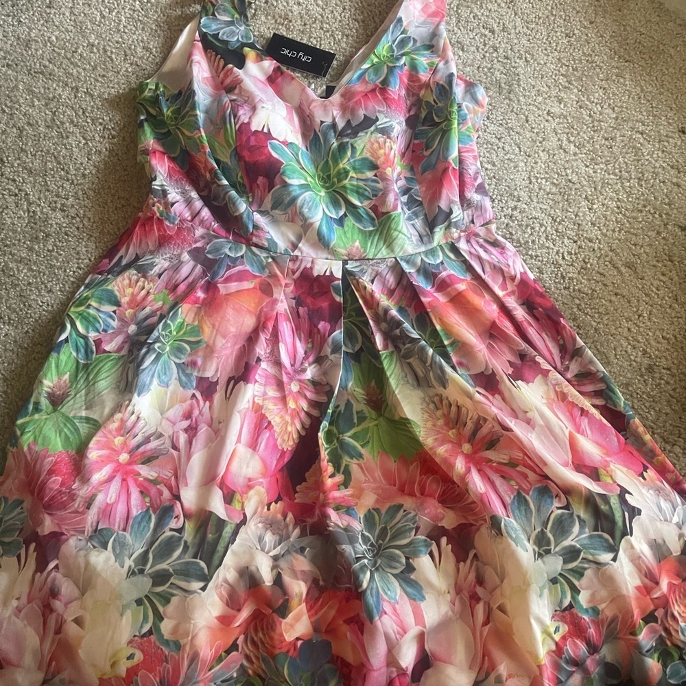 City Chic Desert Flower Fit & Flare Dress - Size XS/14 - NWT - Picture 2 of 3